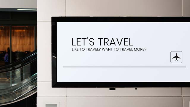 Digital billboard displaying ad